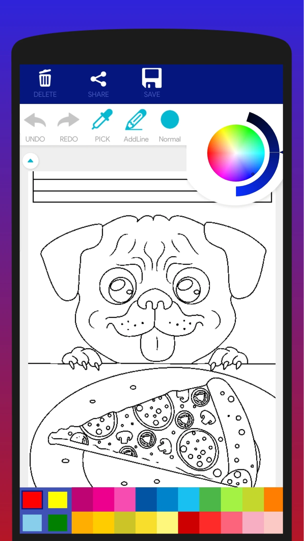 Cute Pug Coloring Book screenshot